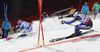 Frida Hansdotter of Sweden (R) and Michaela Kirchgasser of Austria (L) skiing in Nations team event of FIS Alpine skiing World Championships in Schladming, Austria. Nations team event of FIS Alpine skiing World championships Schladming 2013, was held in Schladming, Austria, on Tuesday, 12th of February 2013.
