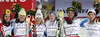 Winning team Austria celebrate their medals won in Nations team event of FIS Alpine skiing World Championships in Schladming, Austria. Nations team event of FIS Alpine skiing World championships Schladming 2013, was held in Schladming, Austria, on Tuesday, 12th of February 2013.
