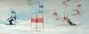 Mattias Hargin of Sweden (L) and Marcus Sandell of Finland (R) skiing in team event race of FIS Alpine skiing World Championships in Schladming, Austria. Slalom of men super combined race of FIS Alpine skiing World championships Schladming 2013, was held in Schladming, Austria, on Tuesday, 12th of February 2013.
