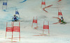 Maria Pietilaeholmner  of Sweden (L) and Merle Soppela  of Finland (R) skiing in team event race of FIS Alpine skiing World Championships in Schladming, Austria. Slalom of men super combined race of FIS Alpine skiing World championships Schladming 2013, was held in Schladming, Austria, on Tuesday, 12th of February 2013.
