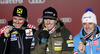 Winner and new Super combined World Champion Ted Ligety of USA (M), second placed Ivica Kostelic of Croatia (L) and third placed Romed Baumann of Austria (R) celebrate their medals won in men super combined race of FIS Alpine skiing World Championships in Schladming, Austria. Men super combined race of FIS Alpine skiing World championships Schladming 2013, was held in Schladming, Austria, on Monday, 11th of February 2013.
