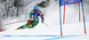 Tanja Poutiainen of Finland skiing in first run of women giant slalom race of FIS Alpine skiing World Championships in Schladming, Austria. Women giant slalom race of FIS Alpine skiing World championships Schladming 2013, was held in Schladming, Austria, on Thursday, 14th of February 2013.
