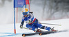 Tanja Poutiainen of Finland skiing in first run of women giant slalom race of FIS Alpine skiing World Championships in Schladming, Austria. Women giant slalom race of FIS Alpine skiing World championships Schladming 2013, was held in Schladming, Austria, on Thursday, 14th of February 2013.
