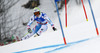 Anna Fenninger of Austria skiing in first run of women giant slalom race of FIS Alpine skiing World Championships in Schladming, Austria. Women giant slalom race of FIS Alpine skiing World championships Schladming 2013, was held in Schladming, Austria, on Thursday, 14th of February 2013.
