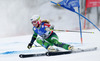 Nina Halme of Finland skiing in first run of women giant slalom race of FIS Alpine skiing World Championships in Schladming, Austria. Women giant slalom race of FIS Alpine skiing World championships Schladming 2013, was held in Schladming, Austria, on Thursday, 14th of February 2013.
