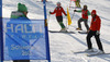 Nina Halme of Finland during inspection of second run of women giant slalom race of FIS Alpine skiing World Championships in Schladming, Austria. Women giant slalom race of FIS Alpine skiing World championships Schladming 2013, was held in Schladming, Austria, on Thursday, 14th of February 2013.
