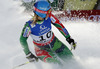 Tanja Poutiainen of Finland reacts in finish of second run of women giant slalom race of FIS Alpine skiing World Championships in Schladming, Austria. Women giant slalom race of FIS Alpine skiing World championships Schladming 2013, was held in Schladming, Austria, on Thursday, 14th of February 2013.

