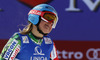 Tanja Poutiainen of Finland reacts in finish of second run of women giant slalom race of FIS Alpine skiing World Championships in Schladming, Austria. Women giant slalom race of FIS Alpine skiing World championships Schladming 2013, was held in Schladming, Austria, on Thursday, 14th of February 2013.
