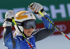 Fifth placed Frida Hansdotter of Sweden reacts in finish of second run of women giant slalom race of FIS Alpine skiing World Championships in Schladming, Austria. Women giant slalom race of FIS Alpine skiing World championships Schladming 2013, was held in Schladming, Austria, on Thursday, 14th of February 2013.
