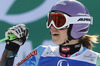 Second placed Tina Maze of Slovenia reacts in finish of second run of women giant slalom race of FIS Alpine skiing World Championships in Schladming, Austria. Women giant slalom race of FIS Alpine skiing World championships Schladming 2013, was held in Schladming, Austria, on Thursday, 14th of February 2013.
