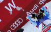 Winner and new women giant slalom World Champion Tessa Worley of France reacts in finish of second run of women giant slalom race of FIS Alpine skiing World Championships in Schladming, Austria. Women giant slalom race of FIS Alpine skiing World championships Schladming 2013, was held in Schladming, Austria, on Thursday, 14th of February 2013.
