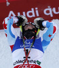 Winner and new women giant slalom World Champion Tessa Worley of France reacts in finish of second run of women giant slalom race of FIS Alpine skiing World Championships in Schladming, Austria. Women giant slalom race of FIS Alpine skiing World championships Schladming 2013, was held in Schladming, Austria, on Thursday, 14th of February 2013.
