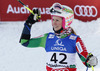 Nina Halme of Finland reacts in finish of second run of women giant slalom race of FIS Alpine skiing World Championships in Schladming, Austria. Women giant slalom race of FIS Alpine skiing World championships Schladming 2013, was held in Schladming, Austria, on Thursday, 14th of February 2013.
