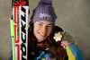 Second placed Tina Maze of Slovenia celebrates her medal won in women giant slalom race of FIS Alpine skiing World Championships in Schladming, Austria. Women giant slalom race of FIS Alpine skiing World championships Schladming 2013, was held in Schladming, Austria, on Thursday, 14th of February 2013.
