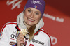 Winner and new women giant slalom World Champion Tessa Worley of France celebrates her medal won in women giant slalom race of FIS Alpine skiing World Championships in Schladming, Austria. Women giant slalom race of FIS Alpine skiing World championships Schladming 2013, was held in Schladming, Austria, on Thursday, 14th of February 2013.

