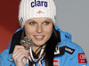 Third placed Anna Fenninger of Austria celebrates her medal won in women giant slalom race of FIS Alpine skiing World Championships in Schladming, Austria. Women giant slalom race of FIS Alpine skiing World championships Schladming 2013, was held in Schladming, Austria, on Thursday, 14th of February 2013.
