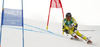 Leif Kristian Haugen of Norway skiing in first run of men giant slalom race of FIS Alpine skiing World Championships in Schladming, Austria. Men giant slalom race of FIS Alpine skiing World championships Schladming 2013, was held in Schladming, Austria, on Friday, 15th of February 2013.
