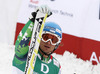 Marcus Sandell of Finland reacts in finish of second run of men giant slalom race of FIS Alpine skiing World Championships in Schladming, Austria. Men giant slalom race of FIS Alpine skiing World championships Schladming 2013, was held in Schladming, Austria, on Friday, 15th of February 2013.
