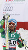 Marcus Sandell of Finland reacts in finish of second run of men giant slalom race of FIS Alpine skiing World Championships in Schladming, Austria. Men giant slalom race of FIS Alpine skiing World championships Schladming 2013, was held in Schladming, Austria, on Friday, 15th of February 2013.
