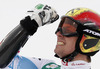 Second placed Marcel Hirscher of Austria reacts in finish of second run of men giant slalom race of FIS Alpine skiing World Championships in Schladming, Austria. Men giant slalom race of FIS Alpine skiing World championships Schladming 2013, was held in Schladming, Austria, on Friday, 15th of February 2013.
