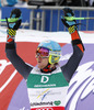 Winner and new men giant slalom World Champion Ted Ligety of USA reacts in finish of second run of men giant slalom race of FIS Alpine skiing World Championships in Schladming, Austria. Men giant slalom race of FIS Alpine skiing World championships Schladming 2013, was held in Schladming, Austria, on Friday, 15th of February 2013.
