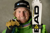 Winner and new men giant slalom World Champion Ted Ligety of USA celebrates his medal won in giant slalom race of FIS Alpine skiing World Championships in Schladming, Austria. Men giant slalom race of FIS Alpine skiing World championships Schladming 2013, was held in Schladming, Austria, on Friday, 15th of February 2013.
