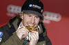 Winner and new men giant slalom World Champion Ted Ligety of USA celebrates his medal won in men giant slalom race of FIS Alpine skiing World Championships in Schladming, Austria. Men giant slalom race of FIS Alpine skiing World championships Schladming 2013, was held in Schladming, Austria, on Friday, 15th of February 2013.
