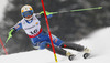 Anna Swenn-Larsson of Sweden skiing in first run of women slalom race of FIS Alpine skiing World Championships in Schladming, Austria. Women slalom race of FIS Alpine skiing World championships Schladming 2013, was held in Schladming, Austria, on Saturday, 16th of February 2013.
