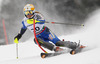 Nathalie Eklund of Sweden skiing in first run of women slalom race of FIS Alpine skiing World Championships in Schladming, Austria. Women slalom race of FIS Alpine skiing World championships Schladming 2013, was held in Schladming, Austria, on Saturday, 16th of February 2013.
