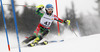 Merle Soppela of Finland skiing in first run of women slalom race of FIS Alpine skiing World Championships in Schladming, Austria. Women slalom race of FIS Alpine skiing World championships Schladming 2013, was held in Schladming, Austria, on Saturday, 16th of February 2013.
