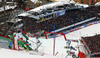 Tanja Poutiainen of Finland skiing in second run of women slalom race of FIS Alpine skiing World Championships in Schladming, Austria. Women slalom race of FIS Alpine skiing World championships Schladming 2013, was held in Schladming, Austria, on Saturday, 16th of February 2013.
