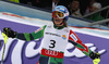 Fourth placed Tanja Poutiainen of Finland reacts in finish of second run of women slalom race of FIS Alpine skiing World Championships in Schladming, Austria. Women slalom race of FIS Alpine skiing World championships Schladming 2013, was held in Schladming, Austria, on Saturday, 16th of February 2013.
