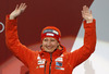 Fourth placed Tanja Poutiainen of Finland celebrates her success in women slalom race of FIS Alpine skiing World Championships in Schladming, Austria. Women slalom race of FIS Alpine skiing World championships Schladming 2013, was held in Schladming, Austria, on Saturday, 16th of February 2013.
