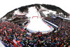 Schladming World Championships arena during women slalom race of FIS Alpine skiing World Championships in Schladming, Austria. Women slalom race of FIS Alpine skiing World championships Schladming 2013, was held in Schladming, Austria, on Saturday, 16th of February 2013.
