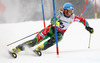 Tanja Poutiainen of Finland skiing in first run of women slalom race of FIS Alpine skiing World Championships in Schladming, Austria. Women slalom race of FIS Alpine skiing World championships Schladming 2013, was held in Schladming, Austria, on Saturday, 16th of February 2013.
