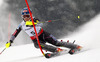 Mikaela Shiffrin of USA skiing in first run of women slalom race of FIS Alpine skiing World Championships in Schladming, Austria. Women slalom race of FIS Alpine skiing World championships Schladming 2013, was held in Schladming, Austria, on Saturday, 16th of February 2013.
