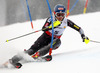 Mikaela Shiffrin of USA skiing in first run of women slalom race of FIS Alpine skiing World Championships in Schladming, Austria. Women slalom race of FIS Alpine skiing World championships Schladming 2013, was held in Schladming, Austria, on Saturday, 16th of February 2013.

