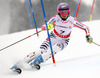 Maria Hoefl-Riesch of Germany skiing in first run of women slalom race of FIS Alpine skiing World Championships in Schladming, Austria. Women slalom race of FIS Alpine skiing World championships Schladming 2013, was held in Schladming, Austria, on Saturday, 16th of February 2013.
