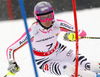 Maria Hoefl-Riesch of Germany skiing in first run of women slalom race of FIS Alpine skiing World Championships in Schladming, Austria. Women slalom race of FIS Alpine skiing World championships Schladming 2013, was held in Schladming, Austria, on Saturday, 16th of February 2013.
