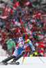 Mario Matt of Austria skiing in first run of men slalom race of FIS Alpine skiing World Championships in Schladming, Austria. Men slalom race of FIS Alpine skiing World championships Schladming 2013, was held in Schladming, Austria, on Sunday, 17th of February 2013.
