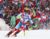 Marcel Hirscher of Austria skiing in first run of men slalom race of FIS Alpine skiing World Championships in Schladming, Austria. Men slalom race of FIS Alpine skiing World championships Schladming 2013, was held in Schladming, Austria, on Sunday, 17th of February 2013.
