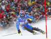 Manfred Moelgg of Italy skiing in first run of men slalom race of FIS Alpine skiing World Championships in Schladming, Austria. Men slalom race of FIS Alpine skiing World championships Schladming 2013, was held in Schladming, Austria, on Sunday, 17th of February 2013.
