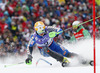 Jens Byggmark of Sweden skiing in first run of men slalom race of FIS Alpine skiing World Championships in Schladming, Austria. Men slalom race of FIS Alpine skiing World championships Schladming 2013, was held in Schladming, Austria, on Sunday, 17th of February 2013.
