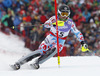 Alexis Pinturault of France skiing in first run of men slalom race of FIS Alpine skiing World Championships in Schladming, Austria. Men slalom race of FIS Alpine skiing World championships Schladming 2013, was held in Schladming, Austria, on Sunday, 17th of February 2013.
