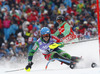 Santeri Paloniemi of Finland skiing in first run of men slalom race of FIS Alpine skiing World Championships in Schladming, Austria. Men slalom race of FIS Alpine skiing World championships Schladming 2013, was held in Schladming, Austria, on Sunday, 17th of February 2013.
