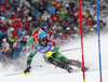 Santeri Paloniemi of Finland skiing in first run of men slalom race of FIS Alpine skiing World Championships in Schladming, Austria. Men slalom race of FIS Alpine skiing World championships Schladming 2013, was held in Schladming, Austria, on Sunday, 17th of February 2013.
