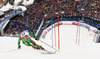 Santeri Paloniemi of Finland skiing in second run of men slalom race of FIS Alpine skiing World Championships in Schladming, Austria. Men slalom race of FIS Alpine skiing World championships Schladming 2013, was held in Schladming, Austria, on Sunday, 17th of February 2013.

