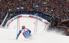 Fourth placed Andre Myhrer of Sweden skiing in second run of men slalom race of FIS Alpine skiing World Championships in Schladming, Austria. Men slalom race of FIS Alpine skiing World championships Schladming 2013, was held in Schladming, Austria, on Sunday, 17th of February 2013.
