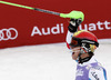 Second placed Felix Neureuther of Germany reacts in finish of second run of men slalom race of FIS Alpine skiing World Championships in Schladming, Austria. Men slalom race of FIS Alpine skiing World championships Schladming 2013, was held in Schladming, Austria, on Sunday, 17th of February 2013.
