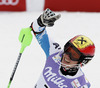 Second placed Felix Neureuther of Germany reacts in finish of second run of men slalom race of FIS Alpine skiing World Championships in Schladming, Austria. Men slalom race of FIS Alpine skiing World championships Schladming 2013, was held in Schladming, Austria, on Sunday, 17th of February 2013.
